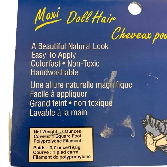 Vintage Maxi Doll  Hair Blonde Natural Look Curly 1 square foot Sealed - Picture 4 of 9